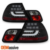 Fits 04-06 E46 3-Series 2Dr Coupe LED Black 4Pcs Tail Lights W/LED Bar/Tube Set