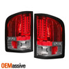 Fits 2007-2014 Chevy Silverado 1500 2500 Red Clear LED Tail Light+3rd Brake Lamp