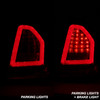 Fits 2008-2010 Chrysler 300C SRT Red Clear LED Tube Tail Lights Brake Lamps Pair