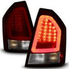 Fits 2008-2010 Chrysler 300C SRT Red Clear LED Tube Tail Lights Brake Lamps Pair