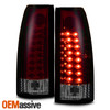 Fits 88-98 C10 C/K Sierra Pickup Suburban Tahoe Yukon Red Smoked LED Tail Lights