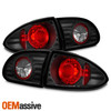 Fits 95-02 Cavalier Base Ls Rs Z24 4Pcs Black Tail Brake Lights W/Trunk Piece