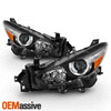 For 2017-2018 Mazda 3 Sedan Hatchback Halogen Sty Projector Black Headlight Pair