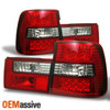 Fits 89-95 E34 5-Series 4Dr Sedan JDM Red Clear LED Tail Brake Lights Lamps Pair