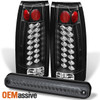 Fits 1994-1998 C10 C/K Full Size 1500/2500/3500 Black LED Tail Lights +LED Brake