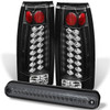 Fits 1994-1998 C10 C/K Full Size 1500/2500/3500 Black LED Tail Lights +LED Brake