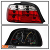 Fits 95-01 E38 7-Series JDM Red Clear Lens Tail Lights Lamps Pair Left+Right Set