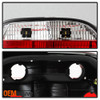 Fits 95-01 E38 7-Series JDM Red Clear Lens Tail Lights Lamps Pair Left+Right Set