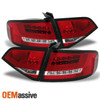 Fits Audi 09-12 A4 10-12 S4 4Dr Sedan Red Clear LED Tail Lights (For LED Model)