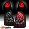Fits 05-07 Chrysler 300C Black LED Tail Brake Lights Lamps Pair Left+Right