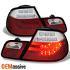 Fits 00-03 E46 3-Series 2D Coupe Red Clear LED Strip/Tube Design LED Tail Lights