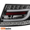 Fits 2005-2008 Audi A6 S6 C6 Black Tail Lights Tube Brake Lamps Left+Right