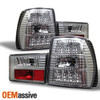 Fits 89-95 E34 5-Series 4Dr Sedan Chrome Clear LED Tail Brake Lights Lamps Pair