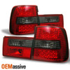 Fits 89-95 E34 5-Series 4Dr Sedan Red Smoked LED Tail Brake Lights Lamps Pair