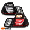 Fits Black 99-01 BMW E46 3-Series 4Dr Sedan LED Tail Lights Lamps W/LED Tube/Bar