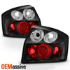 Fits 02-05 Audi A4 S4 4Dr Sedan Turbo Quattro Base Black Tail Lights Replacement