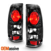 Fits 99-02 Chevy Silverado 99-06 GMC Sierra Pickup Black Tail Lights Lamps Pair