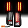 Fits 07-14 Silverado Pickup Truck Black Bezel LED Tail Lights Rear Brake Lamps