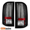 Fits 07-14 Silverado Pickup Truck Black Bezel LED Tail Lights Rear Brake Lamps
