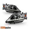 For 13-15 Lexus RX350 RX450h HID Non-AFS Projector Black Headlamp w/LED DRL Pair