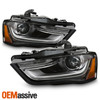 For 13-16 A4 Quattro Allroad S4 HID/Xenon Non-AFS Projector Clear Headlamps Pair