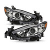 For 2014-2017 Mazda 6 Sedan [Halogen Type] Projector Black Headlights Left+Right