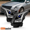 For 2013-2018 Cadillac ATS Sedan Halogen Projector Chrome Headlights Left+Right