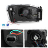 For 06-08 Ram 1500 06-09 Ram 2500/3500 Light Bar Projector Black Headlights Pair