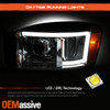 For 06-08 Ram 1500 06-09 Ram 2500/3500 Light Bar Projector Chrome Headlight Pair