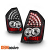 Fits 05-07 Chrysler 300 Sprot Black LED Tail Brake Lights Lamps Left+Right Set