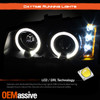 For 03-06 Silverado Avalanche Classic Halo Projector Blk Smoke Headlight+Bumper