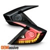 For 16-21 Civic Sedan Black Smoked LED Tube Tail Lamp w/ Sequential Amber Signal