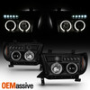For 2007-2013 Tundra 08-17 Sequoia LED Halo DRL Projector Black Headlights Pair