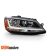 For 2017-2018 Jetta Halogen Type Light Tube Headlight w/ LED DRL Model Passenger