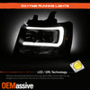 For 07-13 Avalanche 07-14 Tahoe Suburban C-Tube Projector Black Headlights Pair