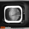 For 07-13 Avalanche 07-14 Tahoe Suburban C-Tube Projector Black Headlights Pair