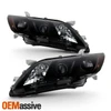 For 2007-2009 Toyota Camry Halogen Type Black Smoked Headlights Pair Left+Right