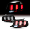 For 2010-2012 Ford Mustang Clear Tube Black Tail Lights w/ LED Sequential Signal