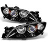 Fit [4-Door Sedan] 2004-09 Mazda 3 Black Projector Left + Right Side Headlights