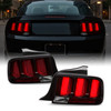 For 05-09 Ford Mustang LED [Red Tube] Black Tail Lights w/Sequential Signal Pair