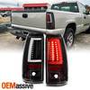 For 04-06 Silverado 1500/1500HD/2500/2500HD/3500 C-Tube LED Black TailLight Pair