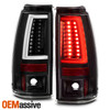For 04-06 Silverado 1500/1500HD/2500/2500HD/3500 C-Tube LED Black TailLight Pair
