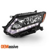 Driver Left Side Headlight For 2014-2016 Rogue [Halogen Models] Black Headlamp