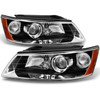 Fits 06-08 Sonata Black Bezel Projector Headlights Replacement Left + Right Pair