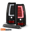 For 03-06 Silverado 1500/1500HD/2500/2500HD C-Tube LED Black Tail Lamp+3rd Brake