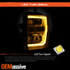 For 08-10 F250/F350 SuperDuty SwitchBack C-Tube Signal Chrome Projector Headlamp