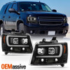 For 07-14 Tahoe Suburban 07-13 Avalanche Projector LED [C-Tube] Black Headlights