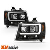 For 07-14 Tahoe Suburban 07-13 Avalanche Projector LED [C-Tube] Black Headlights
