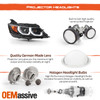 For 14-20 Impala Sedan LED [Dual Tube] Halogen Projector Black Headlights Pair