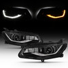 For 2016-2018 Malibu Sedan LED Sequential Signal Projector Black Headlights Pair